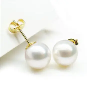 

free shipping CHARMING PAIR OF AAA+++10-11MM SOUTH SEA WHITE PEARL EARRING