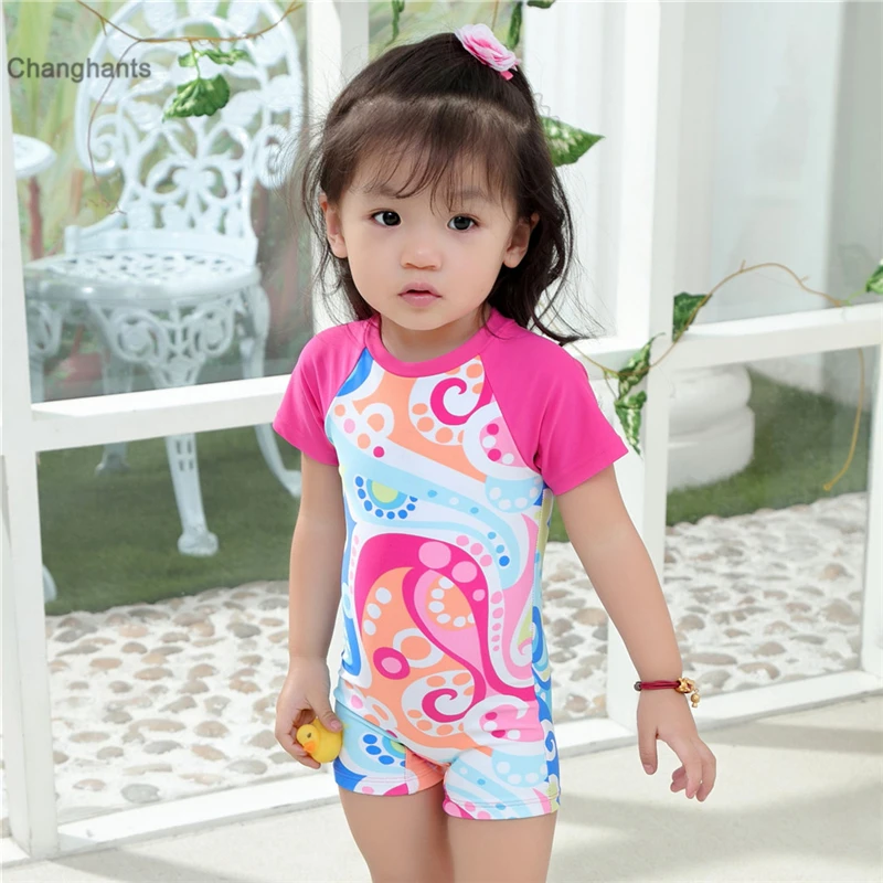 2018 New 1 8 year old kid Baby Girl Rash Guards Children swimwear Girls