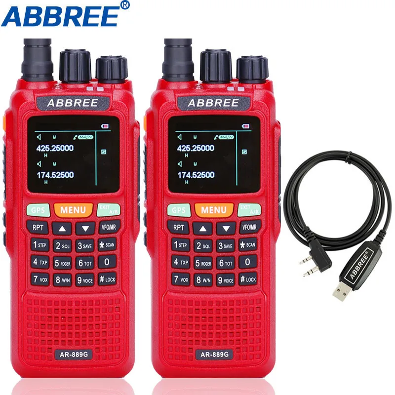 2 шт. Abbree AR 889G рация 10 Вт GPS SOS Ночная подсветка дуплексный поперечный репитер