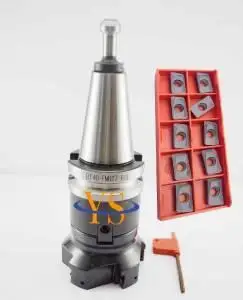 

M16 BT40 FMB27 45L+BAP400R 80-27-6T Face Milling Cutter + 10pcs APMT1604 PDER carbide inserts +1pcs BT40 pull stud CNC mill