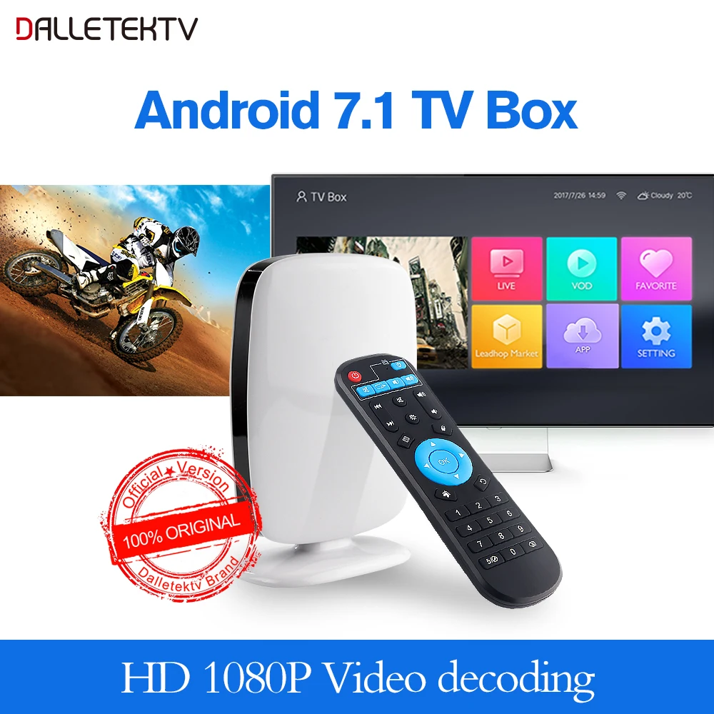 

Dalletektv TV Box Android 8.1 OS Box RK3229 Quad Core 2.4GB Wifi H.265 4K 1G RAM+8G ROM 60tps With Media Player Set Top Box