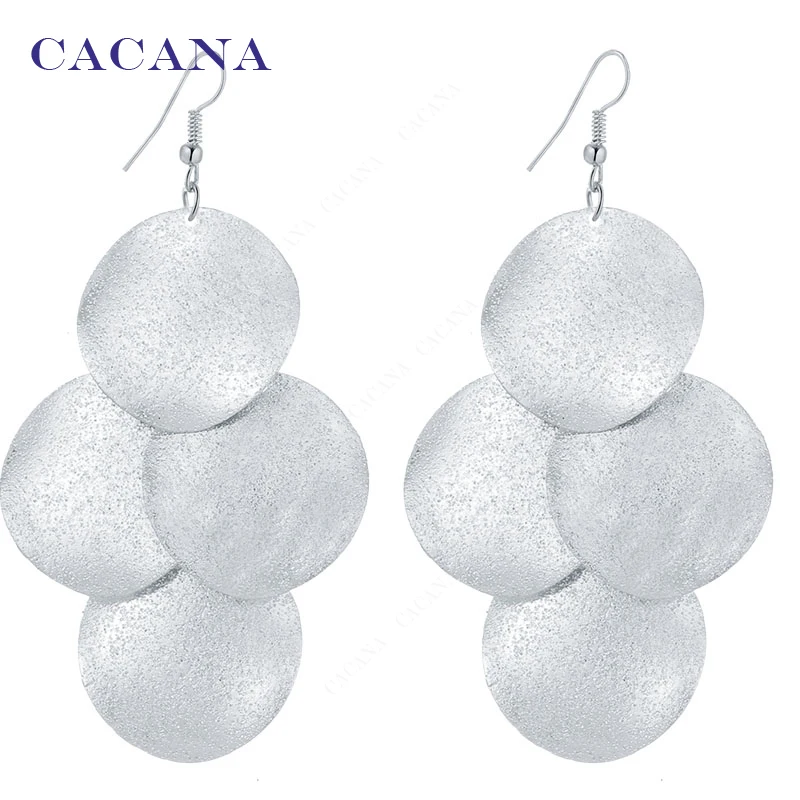 CACANA Dangle Long Earrings For Women 4 Big Sequin Bijouterie Hot Sale No.A770A771