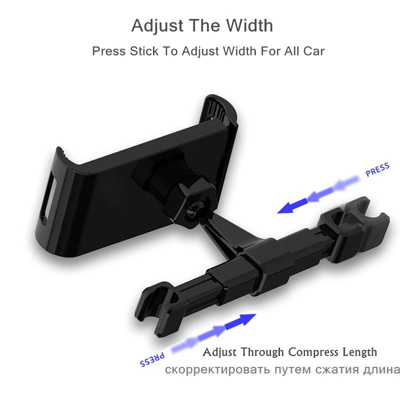 Автомобильный держатель на заднее сиденье для телефона от 4 до 11 дюймов, держатель для планшета, вращающийся на 360 градусов, автомобильный держатель для планшета для iPad, iPhone, подставки для планшета