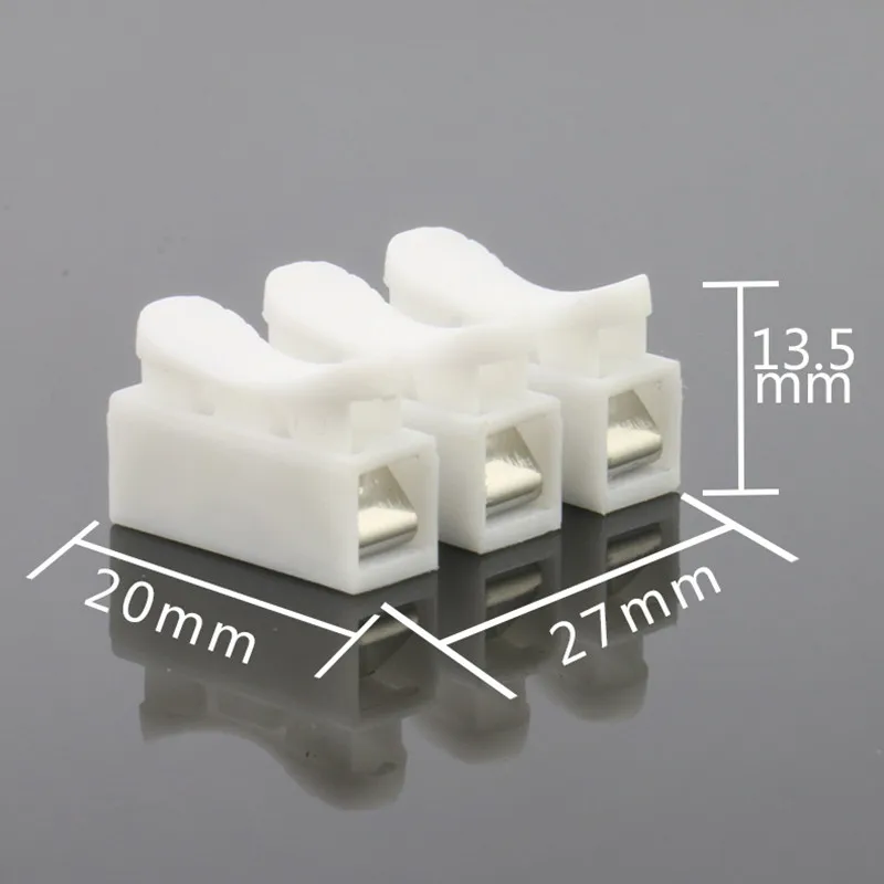 10pcs 3p CH 3 Spring Wire Connector Splice LED Strip Light No Welding