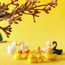 sale~2Pcs duck chick swan/animals//miniatures/cute/ fairy garden/gnome/moss terrarium decor/crafts/bonsai figurine/diy supplies