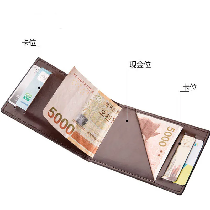 

Minimalist Money Clip Wallets Slim Retro Compact Cards Cash Clip Purse Slim pu Leather Front Pocket Credit Card Case Men Wallet