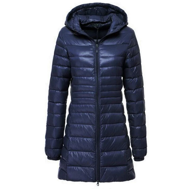 

Parkas Mujer 2019 Brand Women Long Thin Light Down Jacket Women's Autumn Winter Hooded Zipper Parka Jaqueta Casaco Feminino Coat