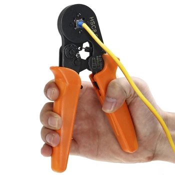 

Multi-use 0.25-6mm HSC8 6-4 Self-adjusting Crimping Plier AWG 24 - 10 for Cable End Sleeves Ferrules Crimping Tool Wire Stripper