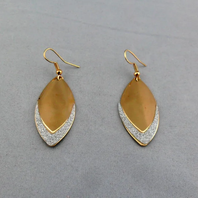 

E1006 Latest hot fashion earrings frosted leaves 6PAIR/LOT