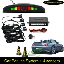 Free Shipping 1Set Car LED Parking Sensor Kit Display 4 Sensors for all cars Reverse Assistance Backup Radar Monitor System
