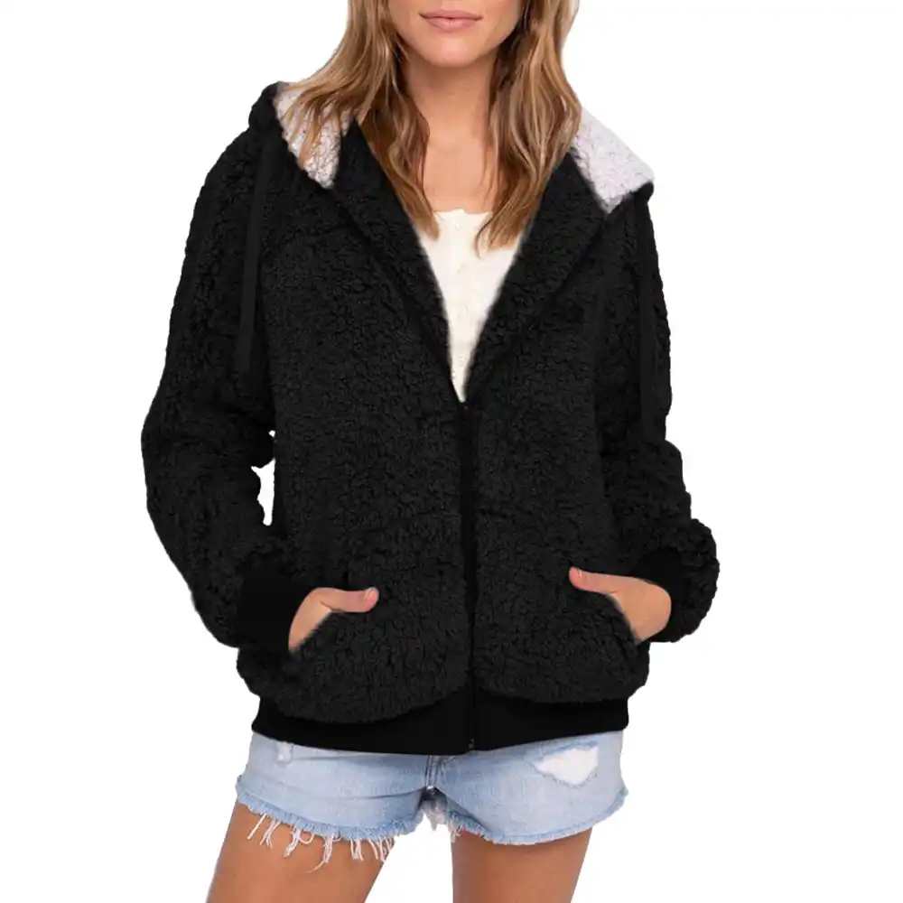 Womens Long Sleeve Single Breasted Warmer Hooded Cardigan Coat Casual Hoodies Sweatercoat