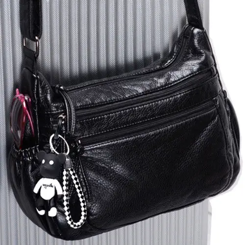 

Youbroer Soft Leather Square Bag Women Crossbody Bag Middle Aged Single Shoulder Bag Mother Bag Washed Leather