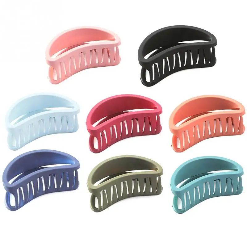 

Fashionable Women Girl Cute Matte Arc-shaped Acrylic No Slip Hair Clip Claw Hairpin