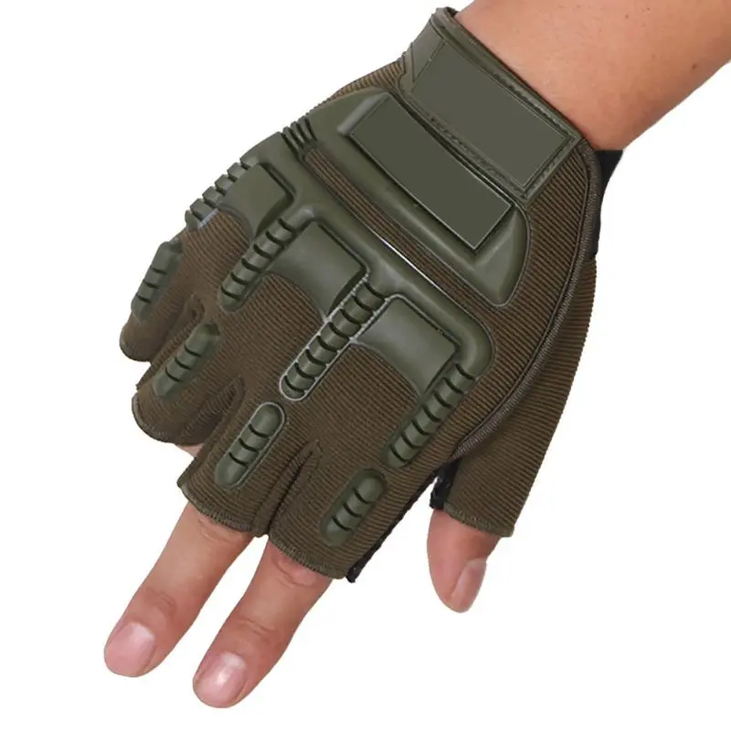 1 пара, мужские велосипедные военные противоскользящие спортивные перчатки на полпальца, военные тактические перчатки - Цвет: JG