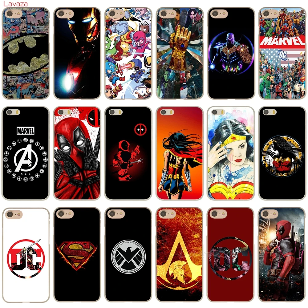 

Lavaza Marvel DC Comics Case Cover Coque Hard Phone Case for Apple iPhone X 8 7 6 6s 5 5s SE Coque Shell Cover