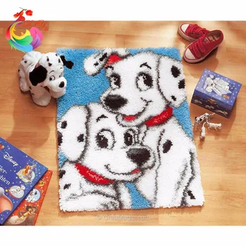 

Latch Hook Kit Rug Cushion Pillow Mat DIY Cross Stitch Needlework Crocheting Rug Embroidery crochet hooks cross-stitch cute Dog