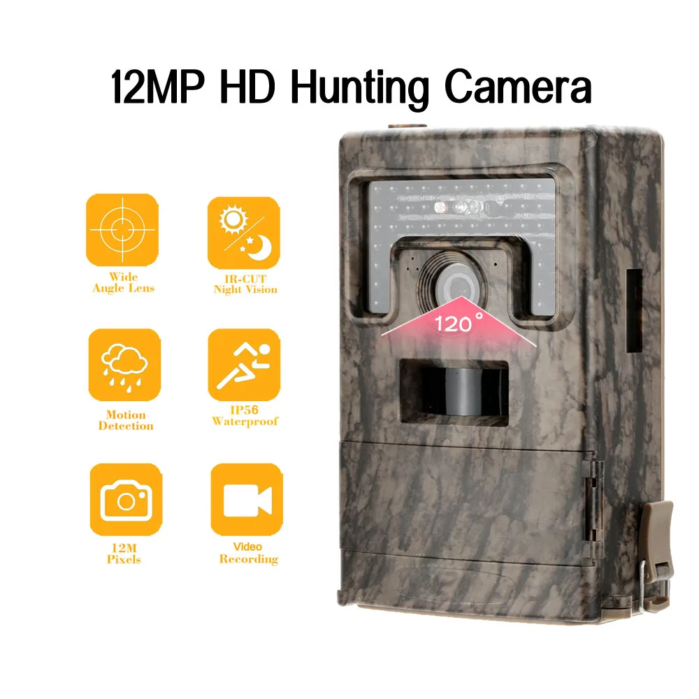 12MP Infrared 940nm IR Wildlife Hunting Camera 120 Wide Lens Scouting Trail Digital HD LED Video Recorder Game | Спорт и развлечения