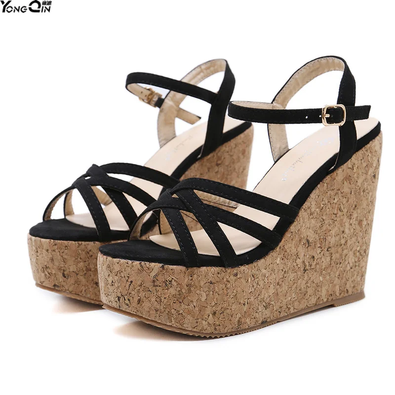 

Summer Comfortable Non-Slip Hollow Waterproof Platform Fish Mouth wedges Roman Women's Sandals Shoes