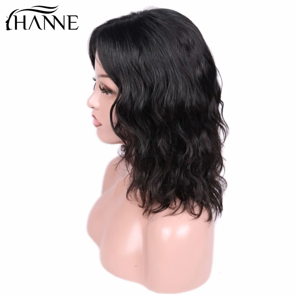 Parte do Laço Perucas para Preto Peruca de Cabelo Peruca do Laço Curto Humano Feminino Onda Natural Meio Parte Brasileira Remy Peruca 150% Preto Burg 6 Cheap Per. tela parc.
