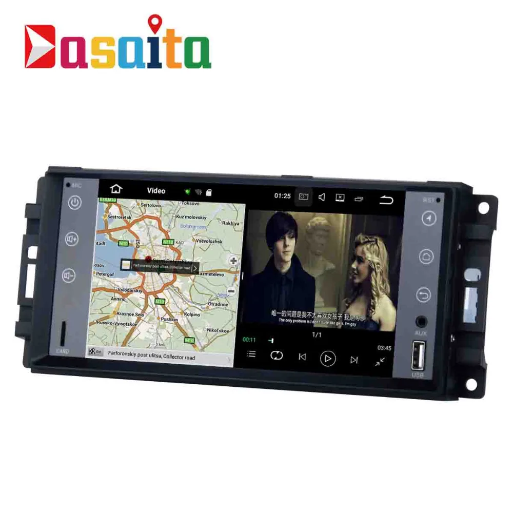 Clearance Dasaita 7" Android 8.1 Car GPS Player Navi for Jeep Chrysler Dodge with 2G+16G Quad Core NO DVD Radio Multimedia 4G 2