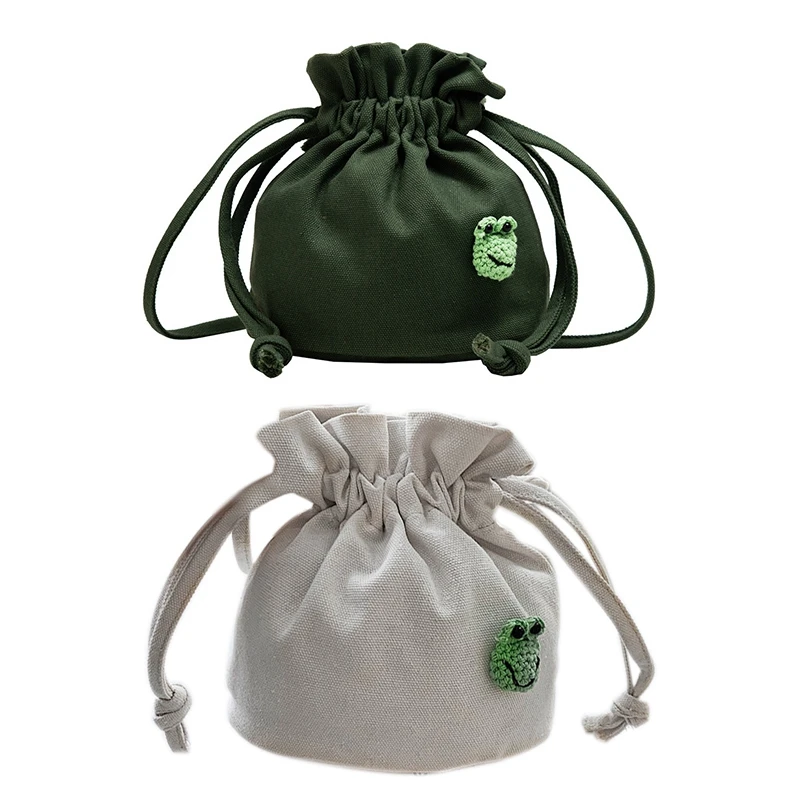Мультяшная сумка женская летняя Холщовая Сумка Женская сумка-мессенджер модный шнурок Сумка-ведро