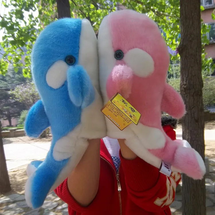 

a pair of new plush blue and pink tiger shark toys high quality lovely whale dolls gift about 35cm
