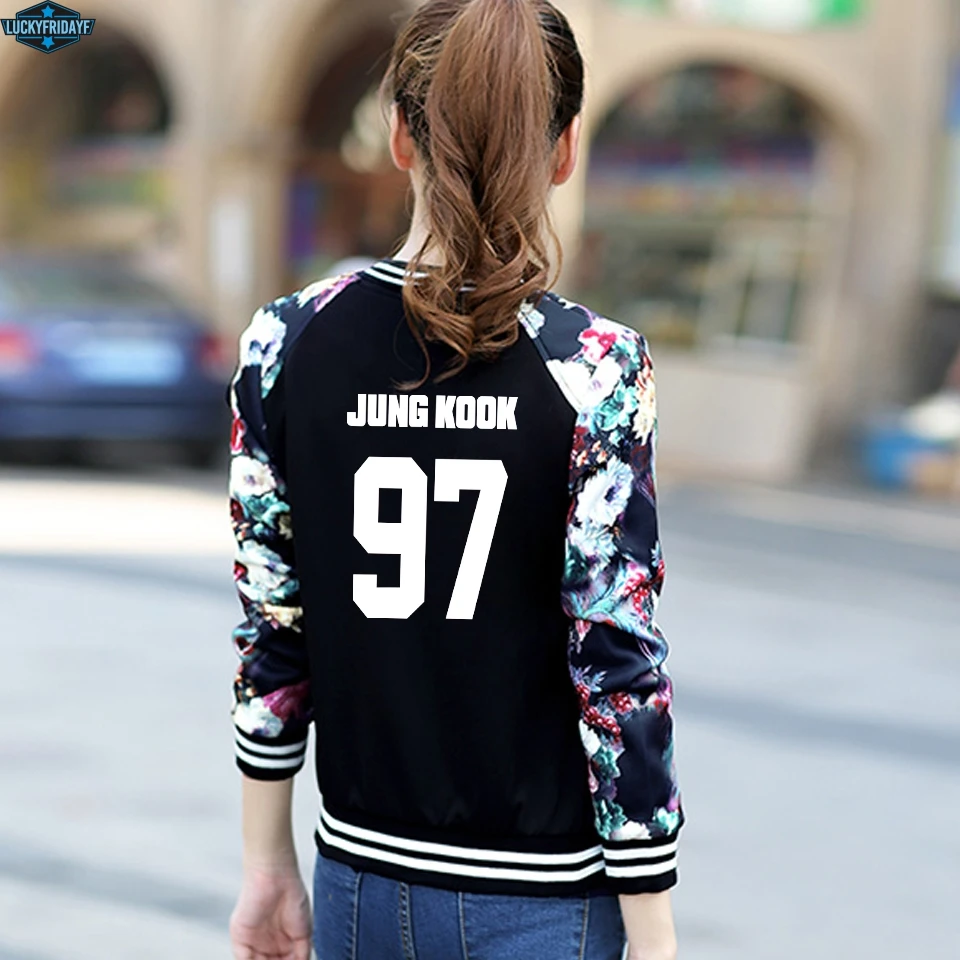 BTS kpop 2019 NEW Jackets Pink/Black Women Streetwear BTS LOVE YOURSELF kpop clothes 2019 spring fashion outwear