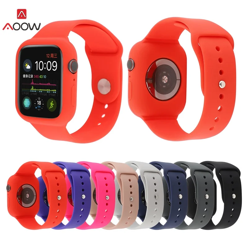 

Top Quality Silicone Watch Straps for iwatch 4 3 2 1 Fashion Sport Band Wrist Bracelet Belt for Apple Watch 42mm 38mm 40mm 44mm