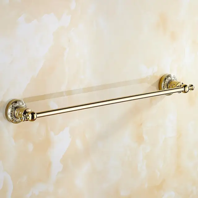 Europäischen Kupfer Goldenen Bad Zubehör set Geschnitzten Poliert Bad