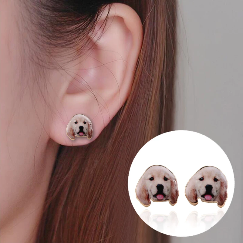 2017 новые модные милые женские серьги гвоздики в виде таксы с животными стиле
