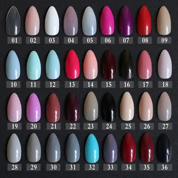

New Fake Short Rose Pointed Soft Pink Nude Red Brown Blue Stiletto False Nails full cover Pure colour candy Purple Khaki White