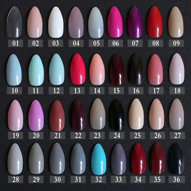 Aliexpress New Fake Short Rose Pointed Soft Pink Red New Fake Short Rose Pointed Soft Pink Red Brown Blue Stiletto False Nails Full Cover