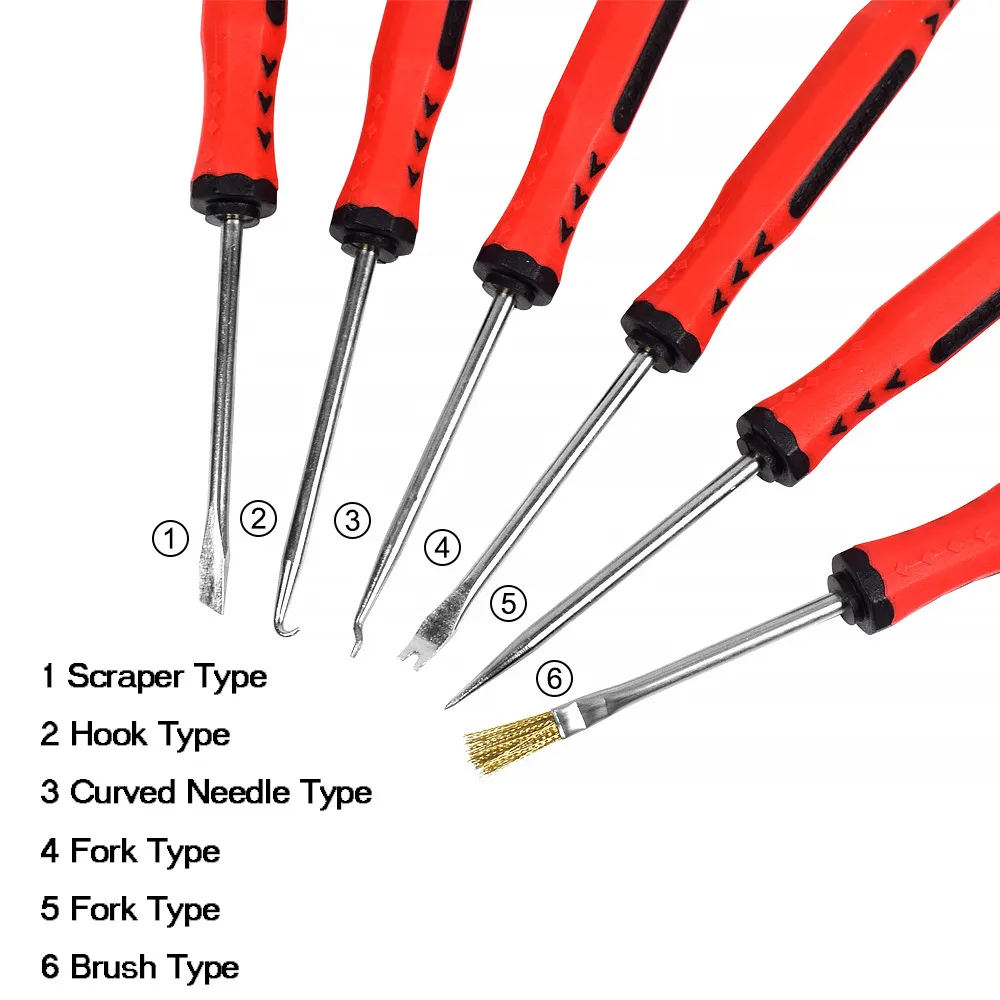 6Pcs Desoldering Aid Tool Kit Soldering Aid Assist Tools PCB Cleaning Kit Repair Tool Electronic Heat Assist Set - Image 2