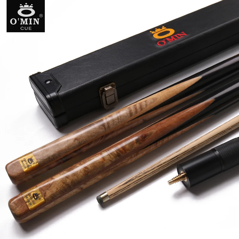O'MIN One Piece Snooker Cue Kit with Case with Extension 3/4 Piece