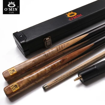 

O'MIN One Piece Snooker Cue Kit with Case with Extension 3/4 Piece Snooker Cue 10mm Tip Snooker Billiard Stick Solid Wood Inlay