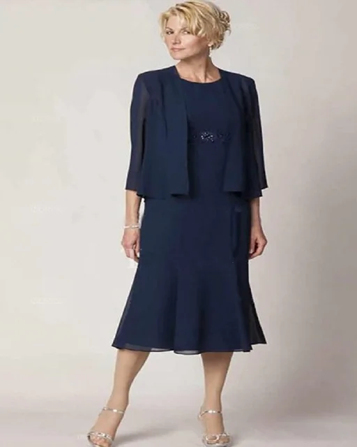 Plus Size Mother of the Bride Dresses Tea Length