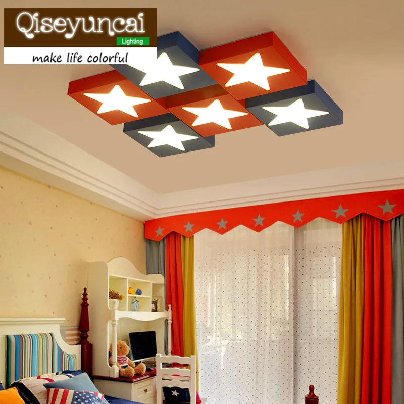 

Qiseyuncai Children's room, cartoon, pentagram, acrylic led, ceiling lamp, boy room, personalized American household lamps