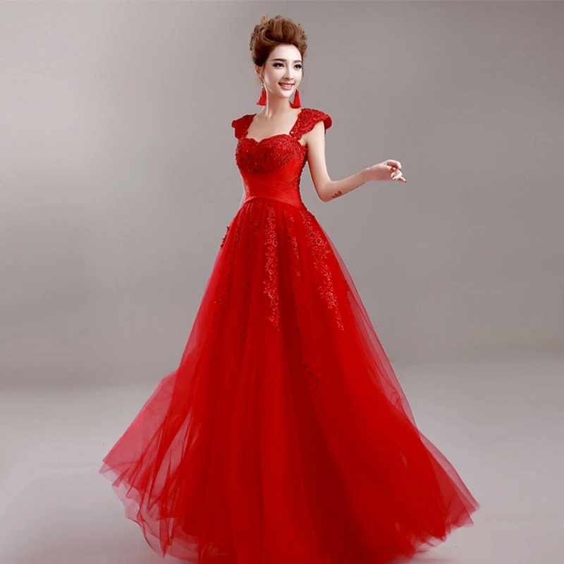 Aliexpress.com : Buy Red Evening Dress 2015 Bride Party Dress Plus Size ...