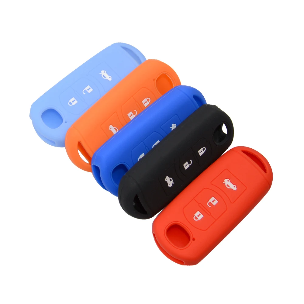 Silicone Rubber Car Key Cover Case For Mazda 2 3 5 6 8 Atenza CX5 CX-7 CX-9 MX-5 RX Smart 3 Button Key Cases Cover Free Shipping
