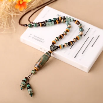 

New Long necklace female fashion wild jewelry winter pearl pendant accessories vintage ethnic style pendant free shipping