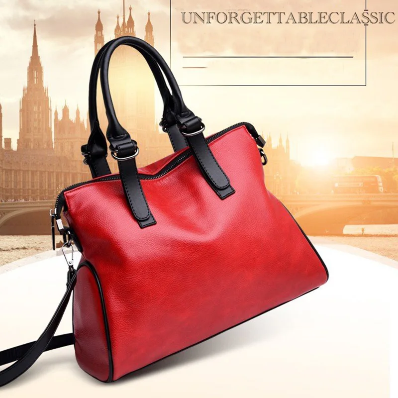 

soft leather handbag women large capacity travel female bag shoulder fashion brand design lady messenger bags
