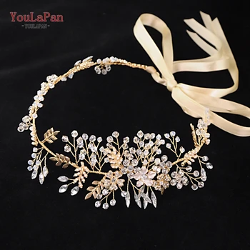 

YouLaPan SH235 wedding dress sash glitter belts for dresses gold flower sash belt jeweled belt for formal dress wedding blets