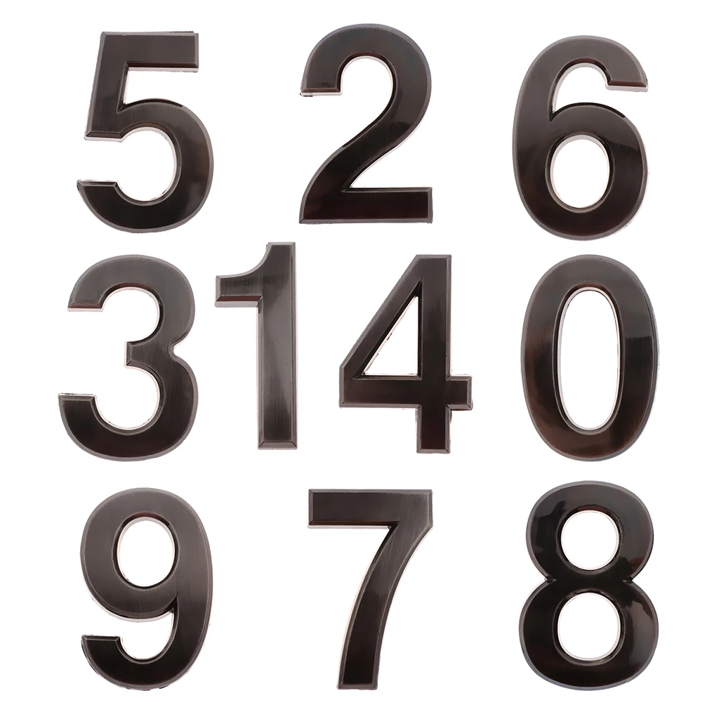 

Decorative Self- Adhesive Door Number Sign Silver 0-9 Door Digits Sticker House Address Plate Sign Hotel Bar Plaque Decor