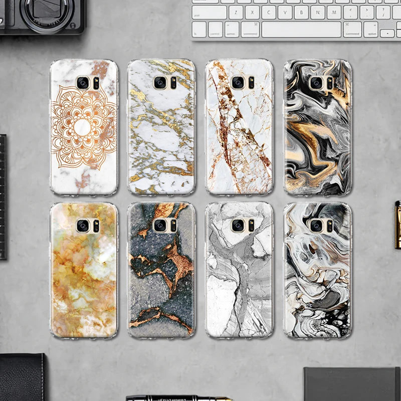 

For Samsung Galaxy J3 J5 J7 A3 A5 A8 2015 2016 2017 2018 Silicone Case Flow Line Marble Granite Soft Skin Cover Coque Fundas