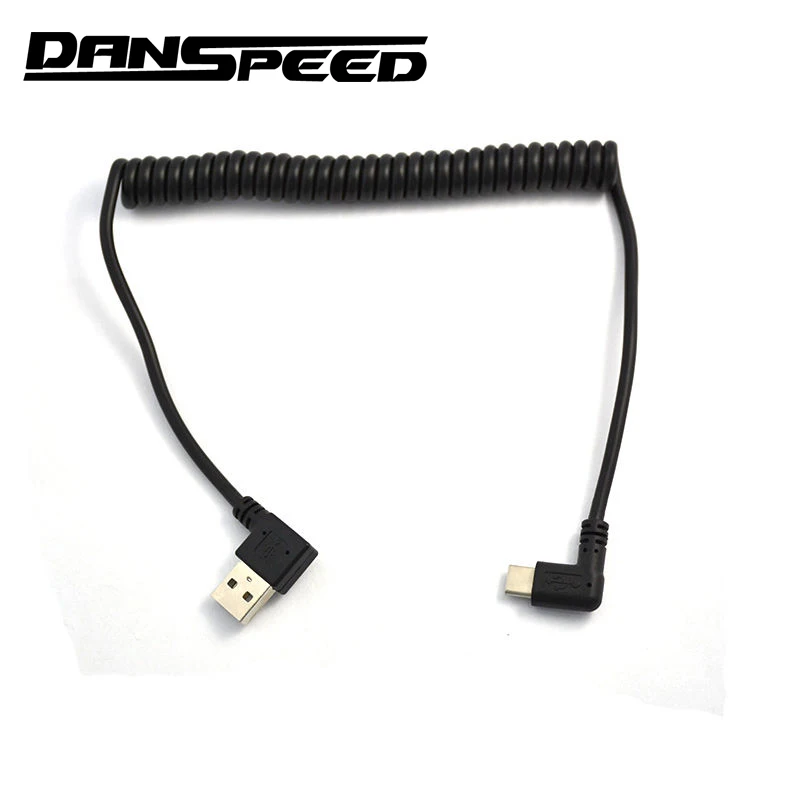 DANSPEED длина м 2 0 USB 1 5 левый Угловой Штекер типа C правый мужской зарядный пружинный