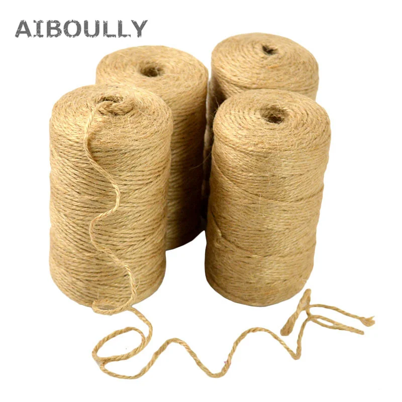 DIY Jute Twine 100M Natural Sisal 2mm Rustic Tags Wrap Wedding