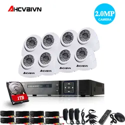 8CH CCTV Системы 1080P HDMI AHD видеонаблюдения DVR 8 шт. 2.0MP 3000TVL ИК купольная Камера 1920*1080 P камера-видеорегистратор Наборы наблюдения Системы