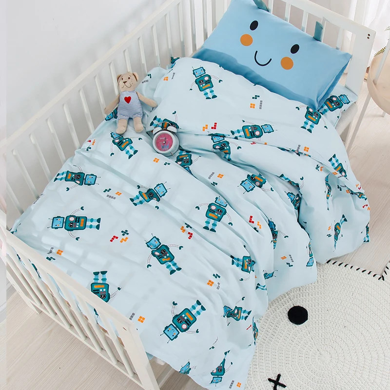

2pcs A Set Crib Bedding Set 120x150cm Duvet Cover 30x50cm Pillowcase For Baby Bed Children's Bed 100%cotton Cute Cartoon Design