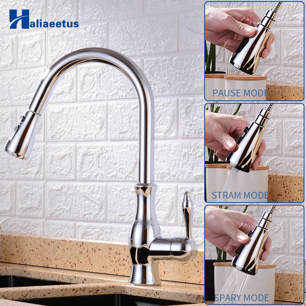 

Kitchen Faucets Single Handle Pull Out Black Kitchen Tap Single Hole Handle Swivel 360 Degree Water Mixer Tap Mixer Tap