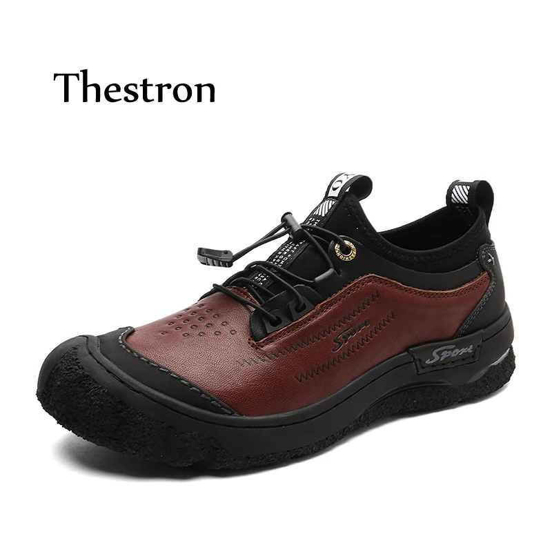 

Thestron Mens Shoes Casual Designer Shoes High Quality Male Trekking Shoes Brand Luxury 2018 Fashion Black Brown Man Footwear